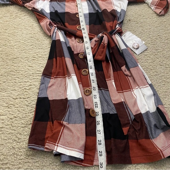 J for Justify Dress Off-Shoulder Plaid Mini Dress Women Belted Size Large - Picture 11 of 11